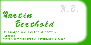 martin berthold business card